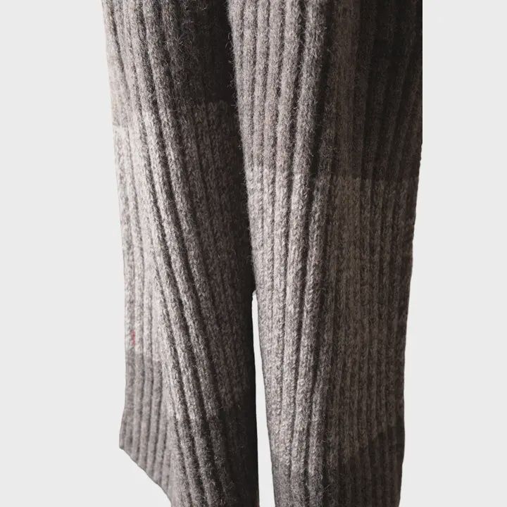 Grey Rib Knit Winter Scarf