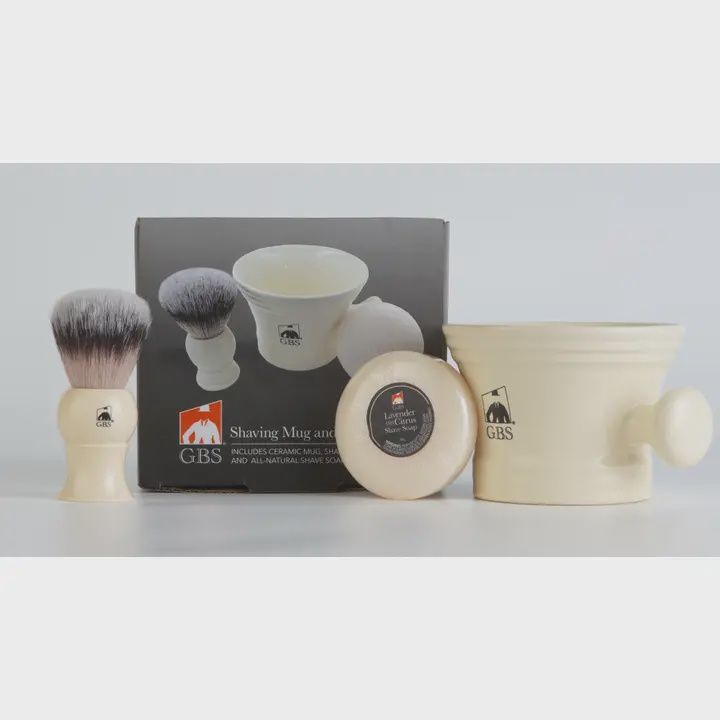GBS 3 Piece Mug, Brush, &amp; Shave Soap Set