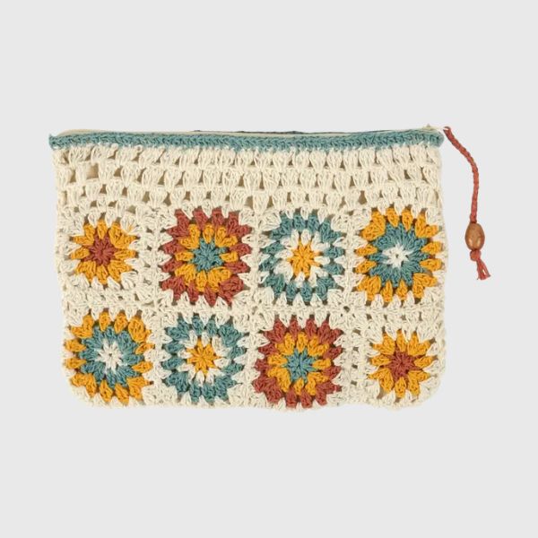 Crochet Flower Zipper Pouch