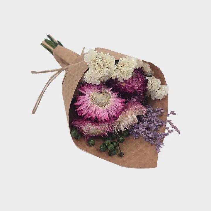 Mini Strawflower &amp; Larkspur Bouquet Bundle