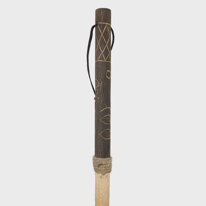 Carved Totem Walking Sticks w/ Compass