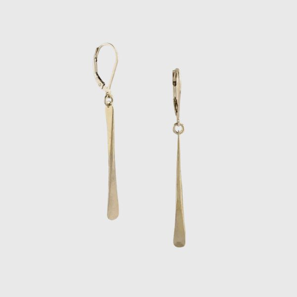 Gold Play Earrings | Hammered Bar Drops