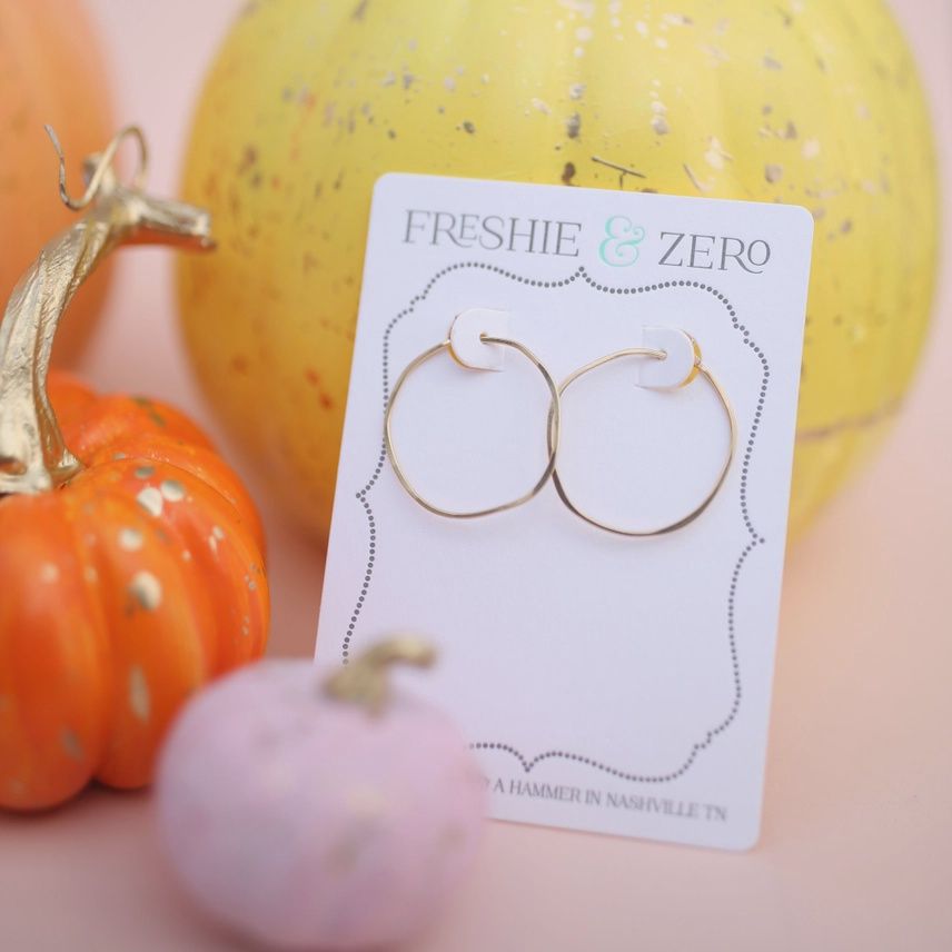 Gold Minimal Imperfect Hoop Earrings