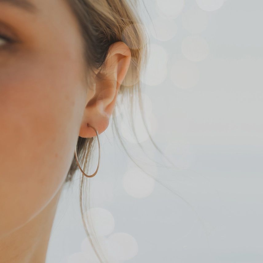 Gold Minimal Imperfect Hoop Earrings