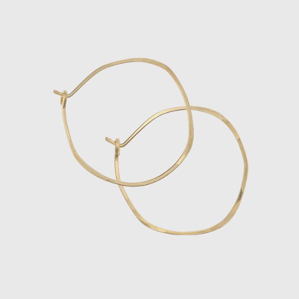 Gold Minimal Imperfect Hoop Earrings