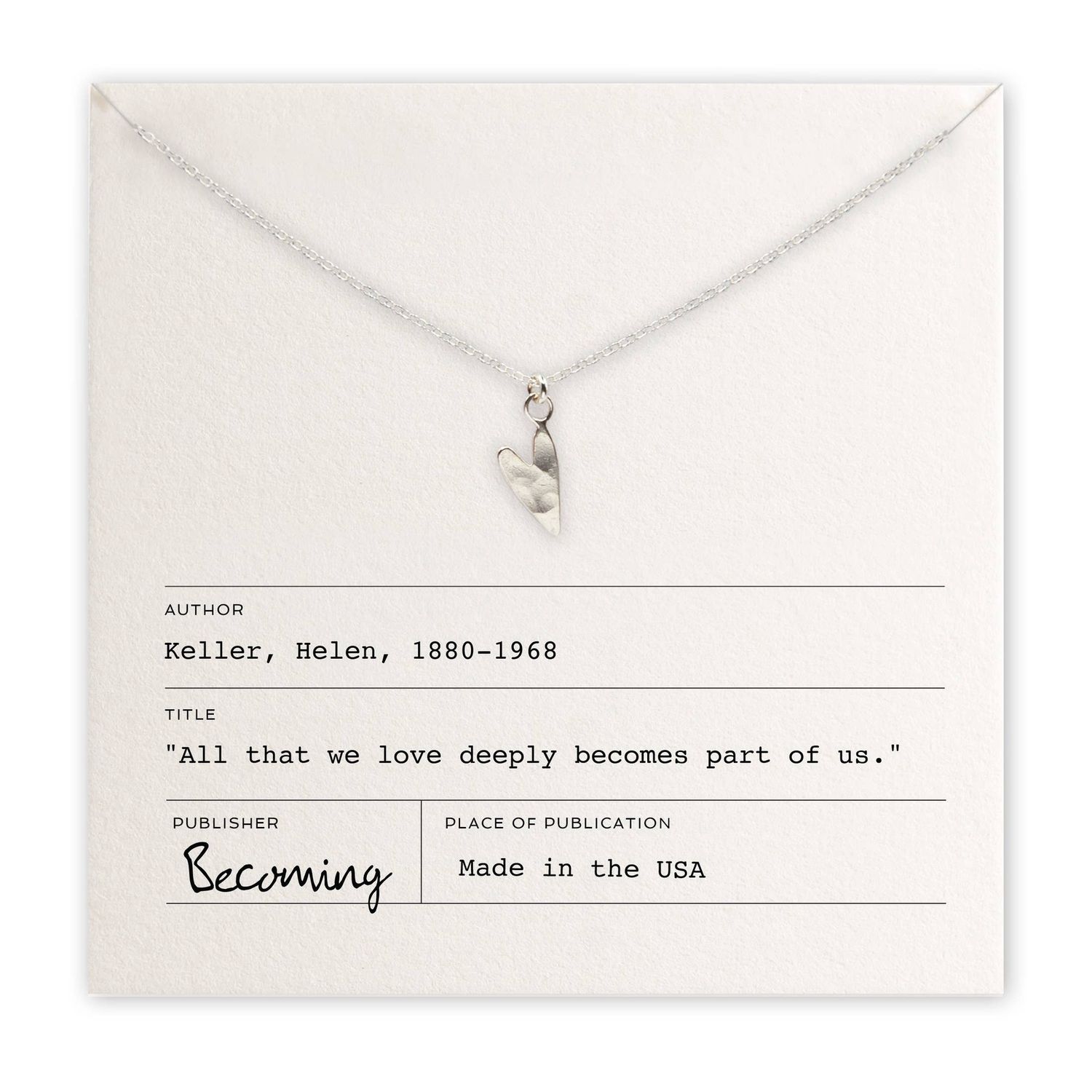 Love Deeply Necklace, Select Metal: Sterling Silver