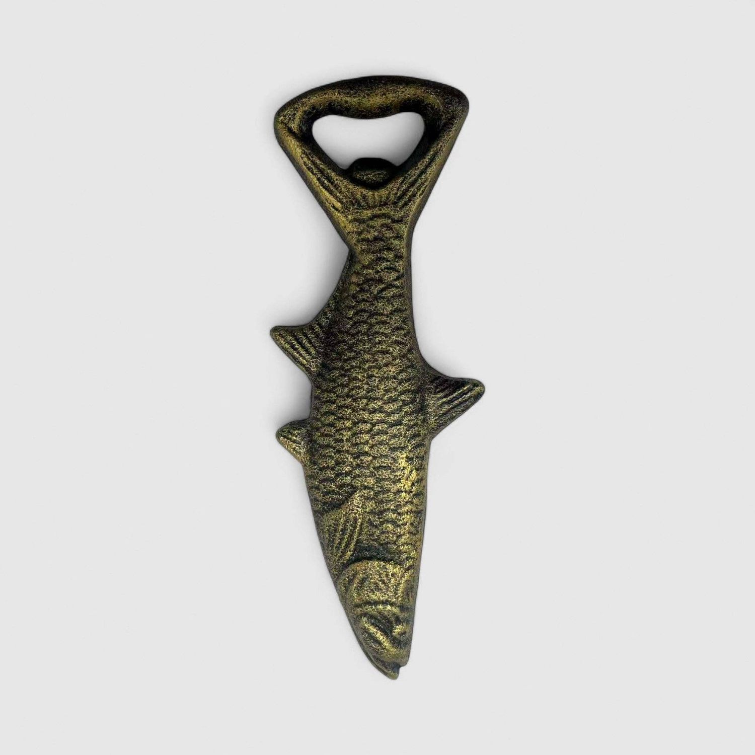 Fish Bottle Opener, Bronze Cast Iron Nautical Wall Mount Bar Tool