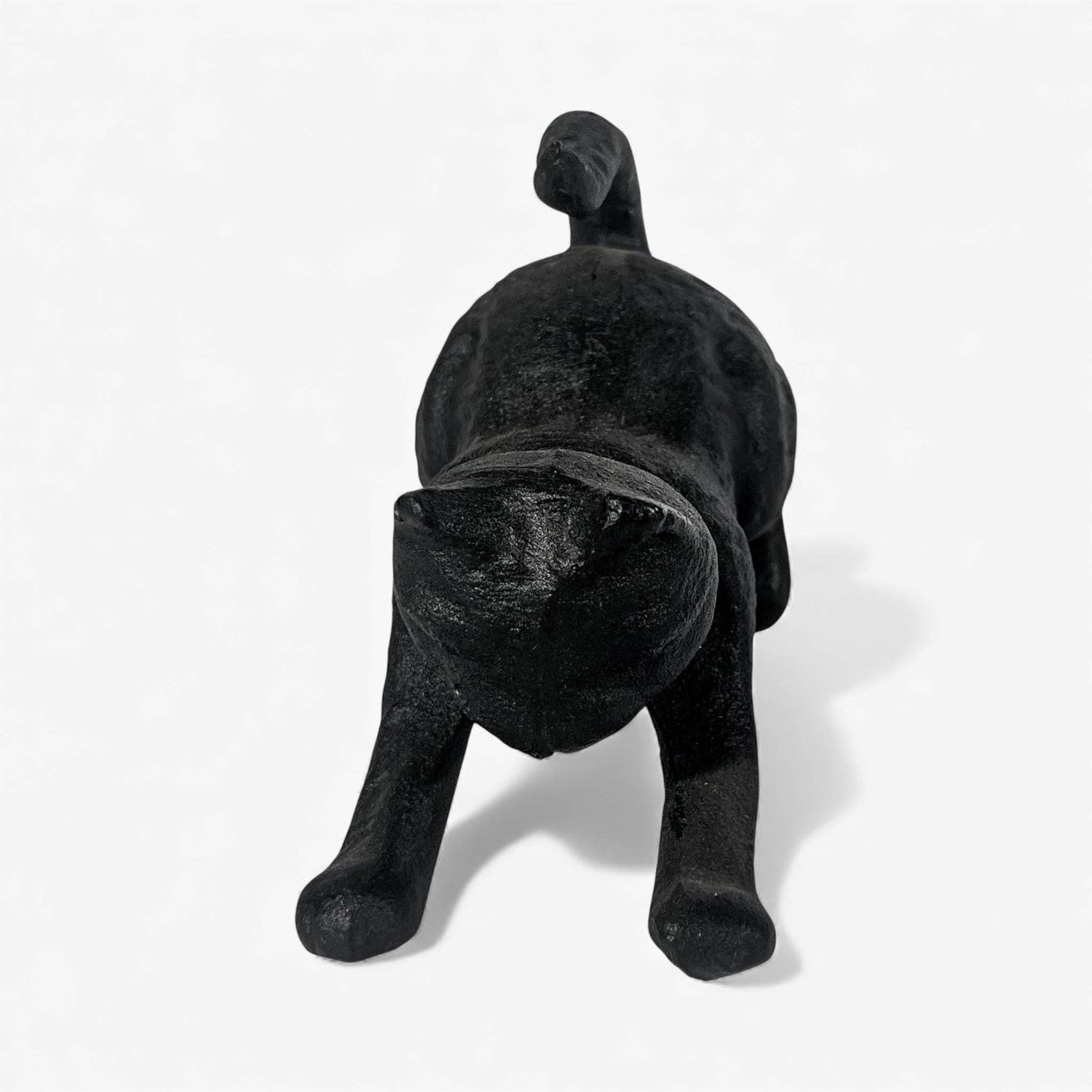 Cat Door Stop and Bookend, Black Cast Iron Shelf or Desk Decor