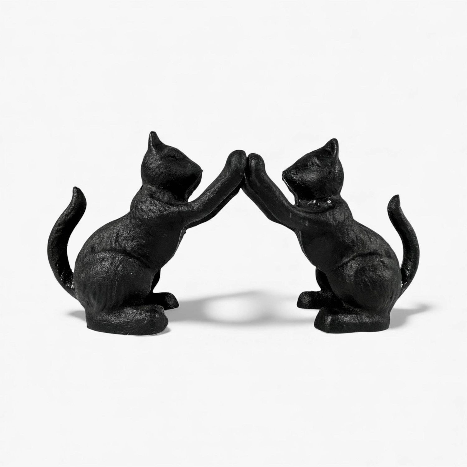 Cat Door Stop and Bookend, Black Cast Iron Shelf or Desk Decor