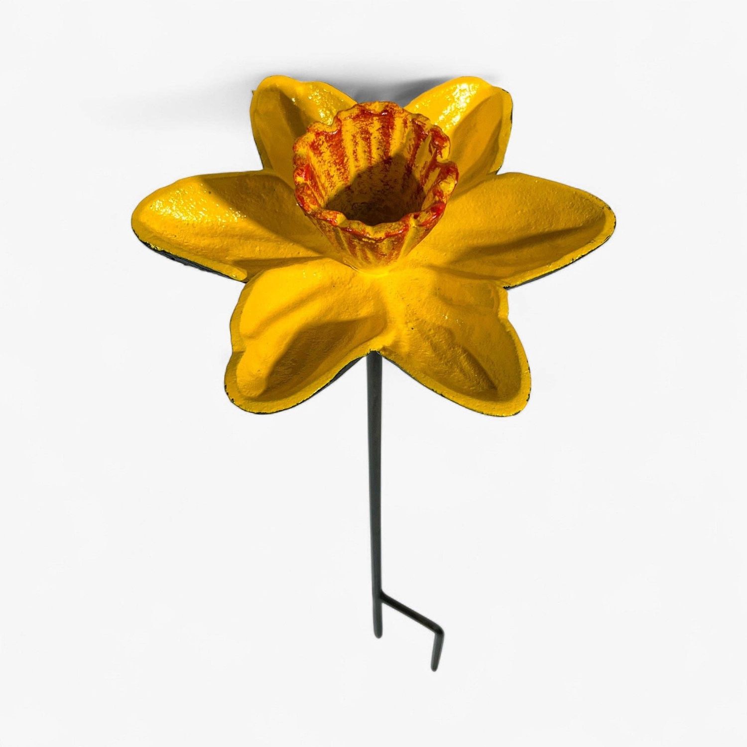 Daffodil Bird Feeder and Bath, Cast Iron Garden Stake Outdoor Decor