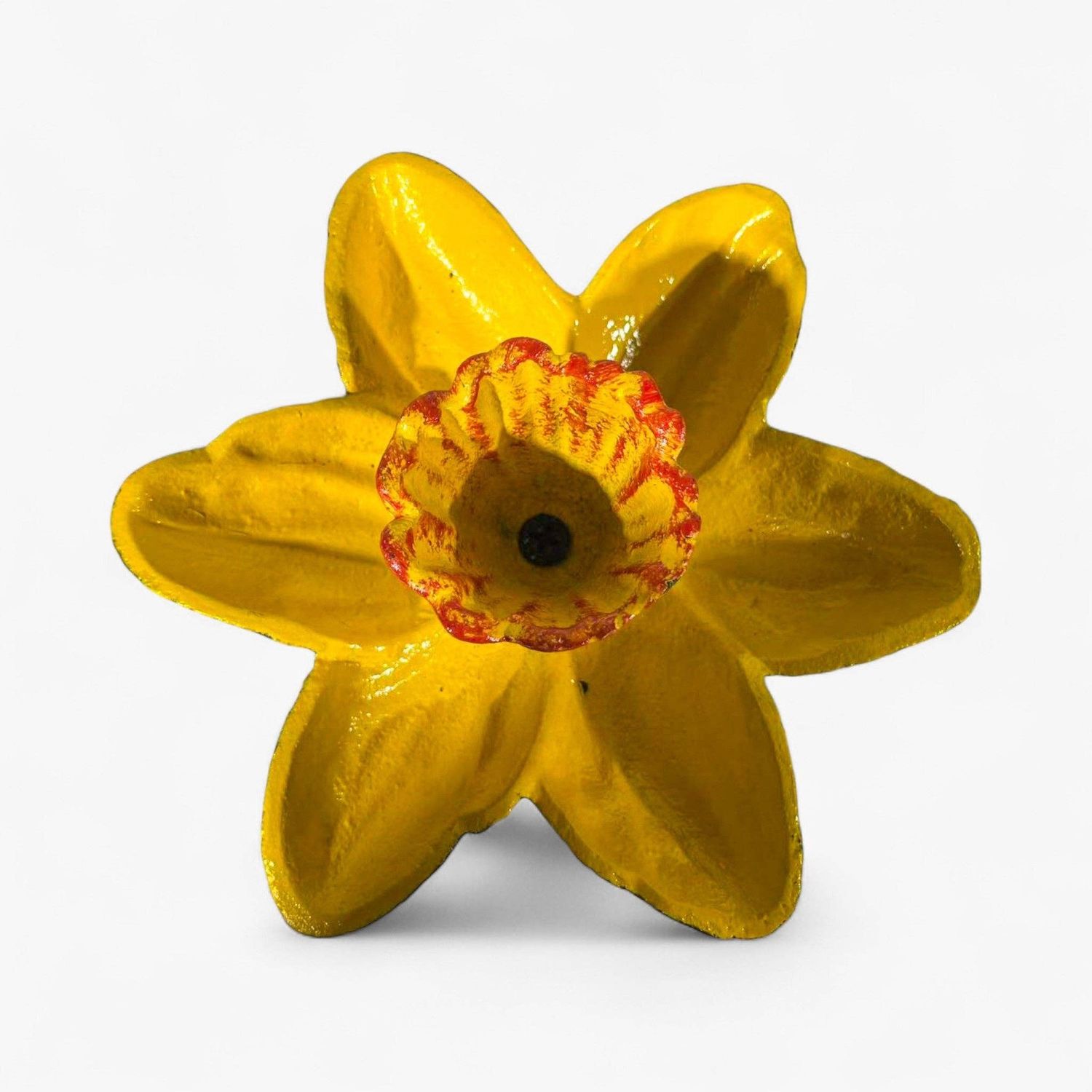 Daffodil Bird Feeder and Bath, Cast Iron Garden Stake Outdoor Decor