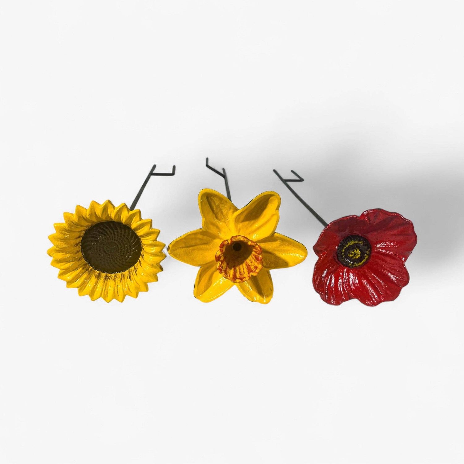 Daffodil Bird Feeder and Bath, Cast Iron Garden Stake Outdoor Decor