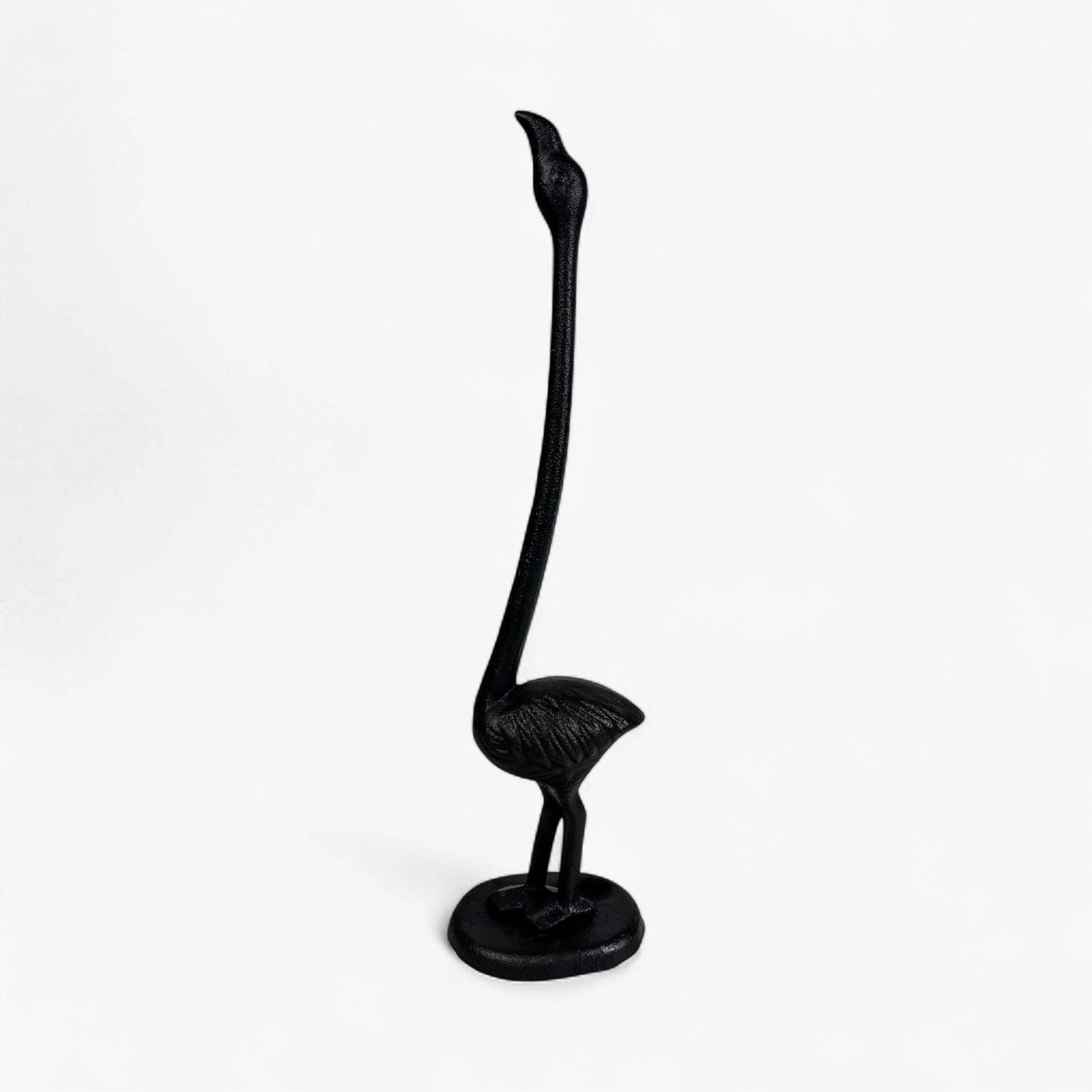 Flamingo Toilet Paper Holder, Black Cast Iron Bathroom Decor