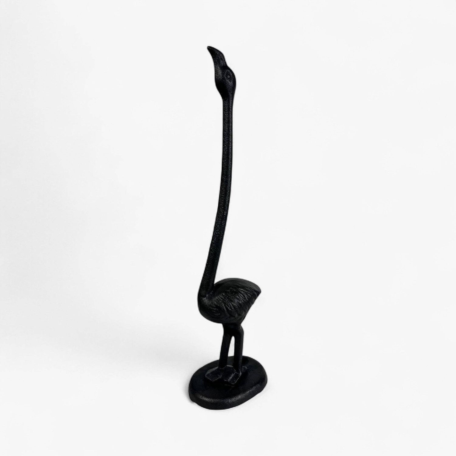Flamingo Toilet Paper Holder, Black Cast Iron Bathroom Decor