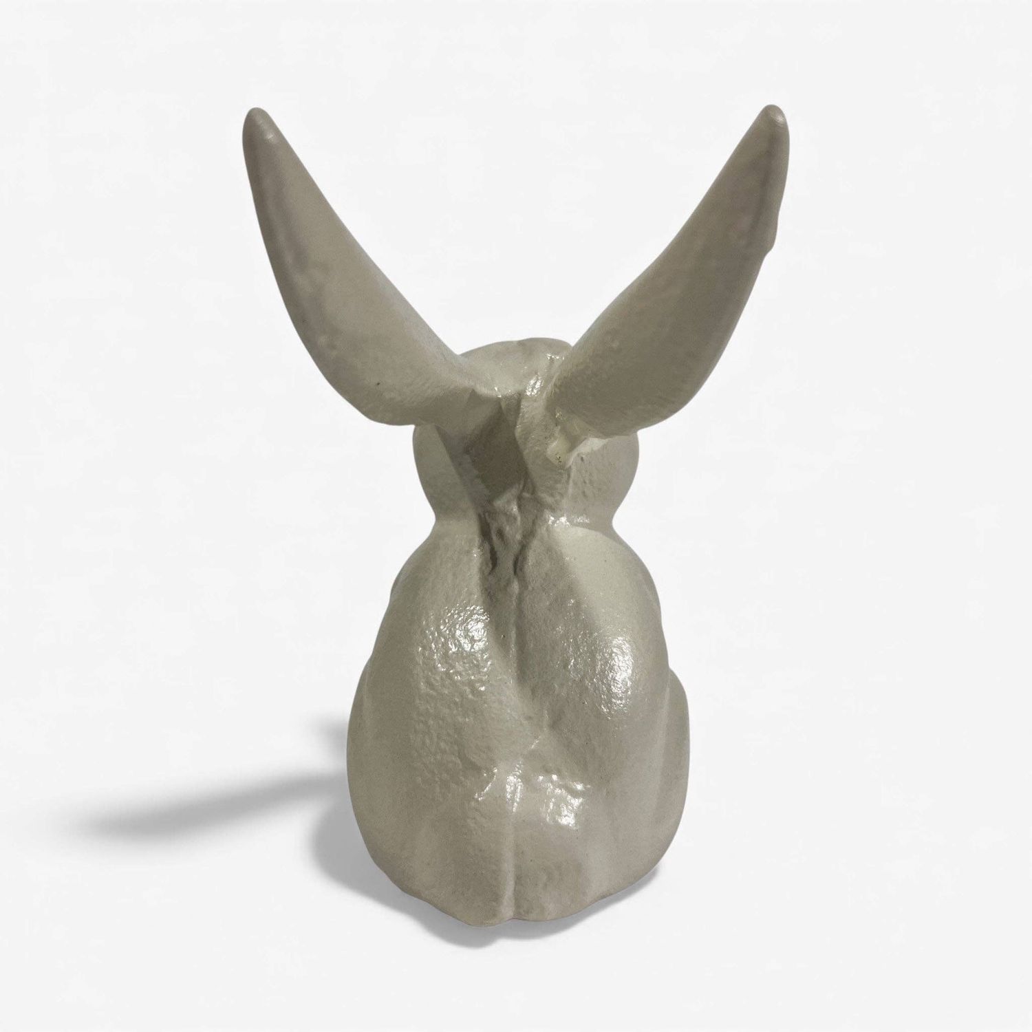 Bunny Statue, Cream Cast Iron, Garden or Indoor Figurine