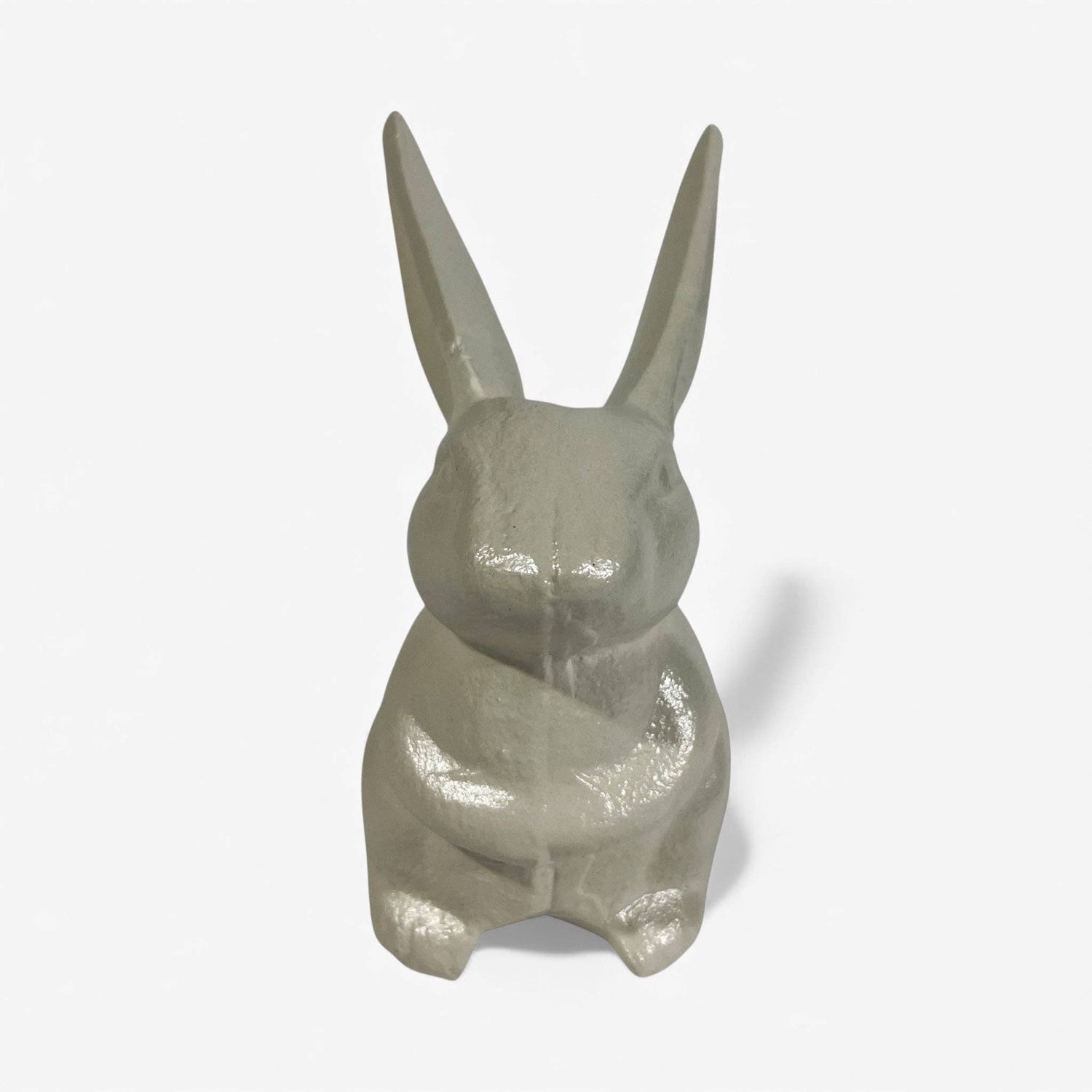Bunny Statue, Cream Cast Iron, Garden or Indoor Figurine