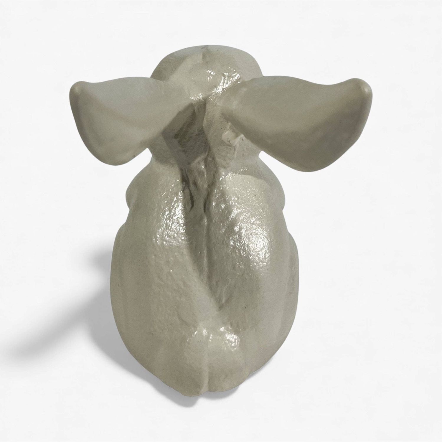 Bunny Statue, Cream Cast Iron, Garden or Indoor Figurine