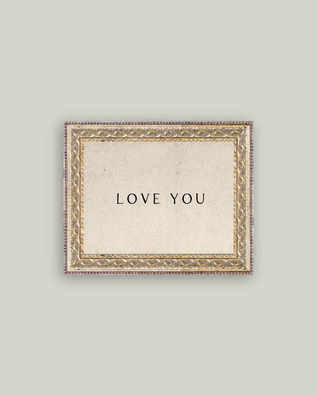 Love You Framed Antique Art, Size: 10x8