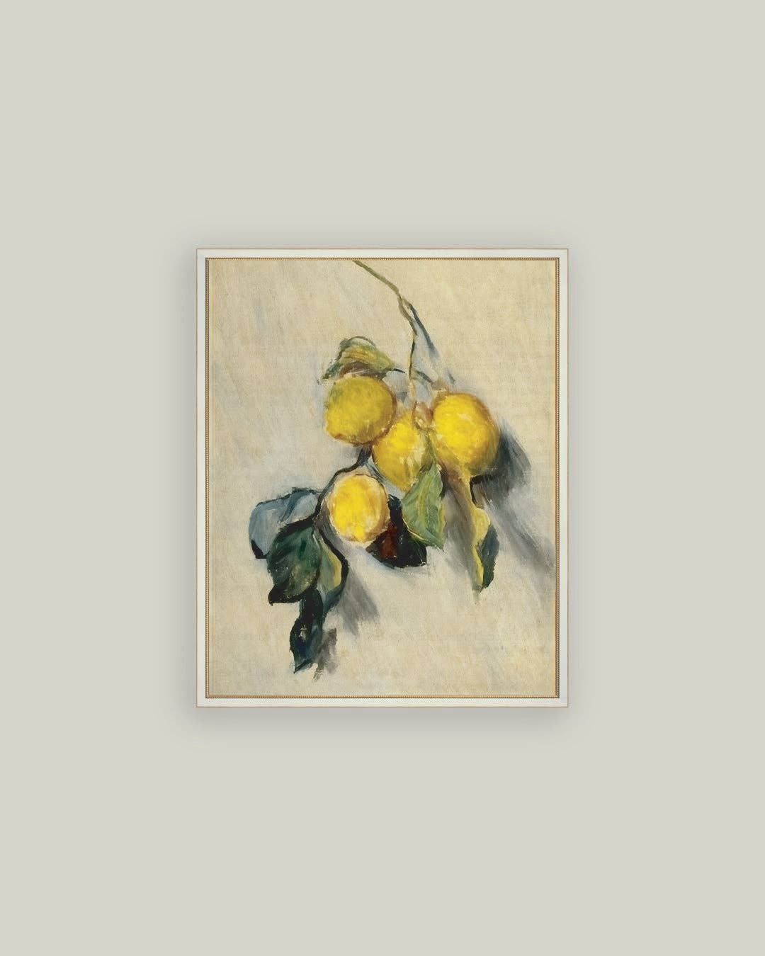 Branch of a Lemon Tree Framed Antique Art