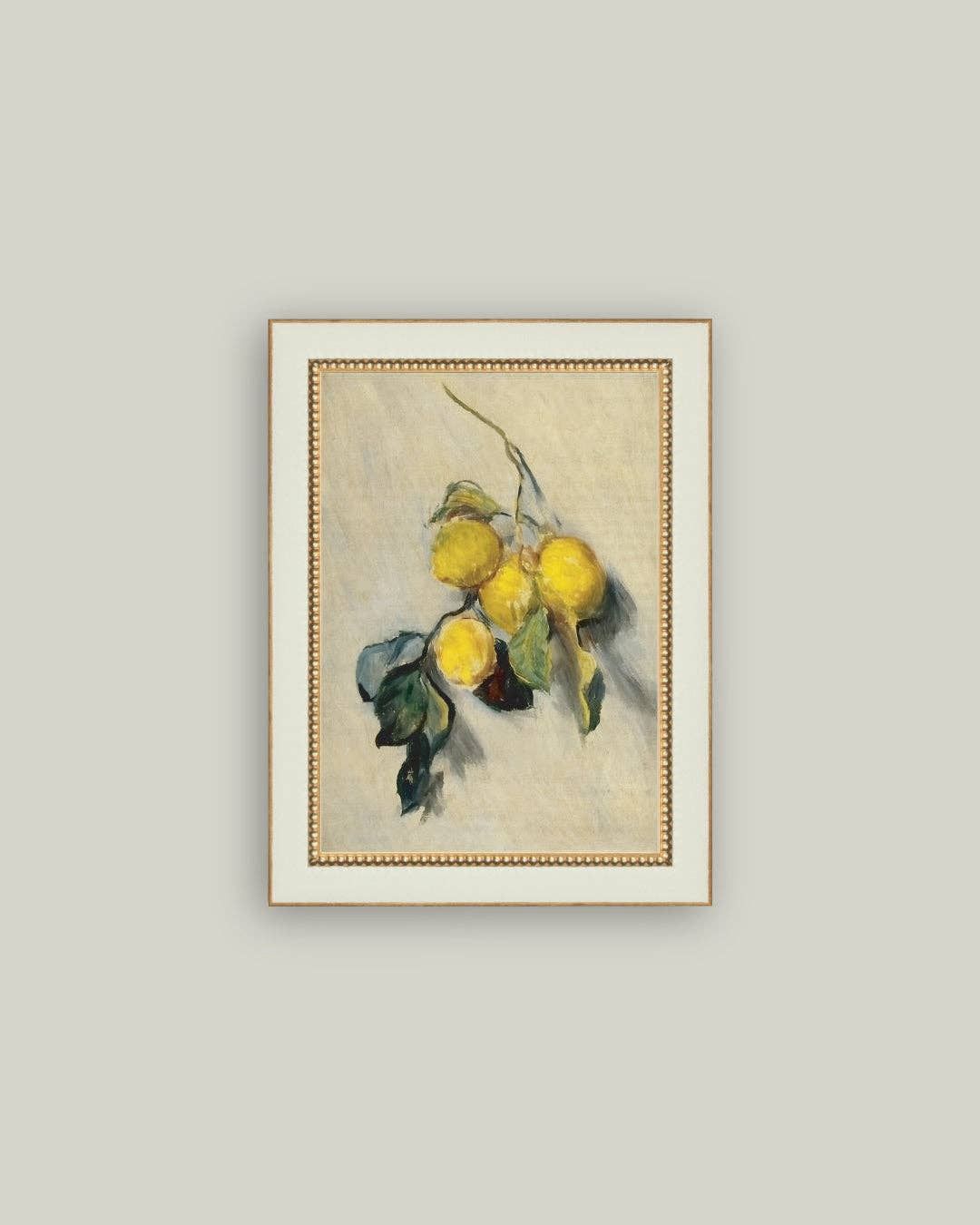 Branch of a Lemon Tree Framed Antique Art, Frame Size: 4x6