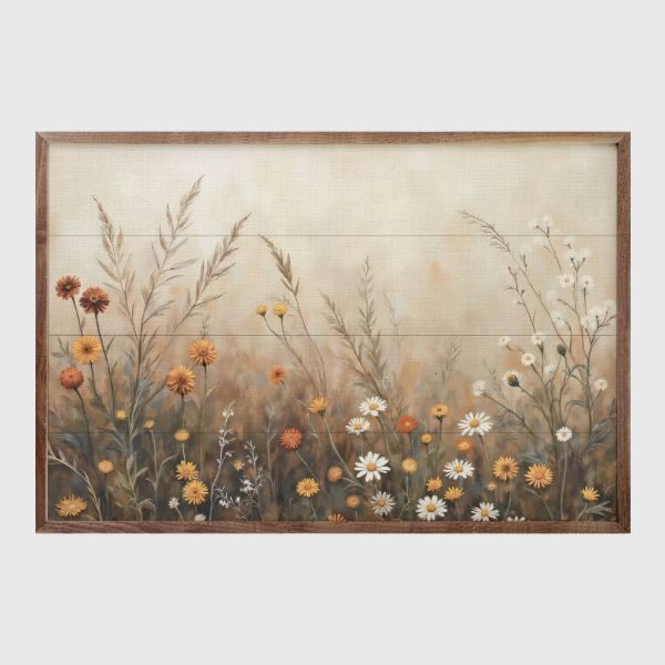 Fall Field With Mums And Daisies