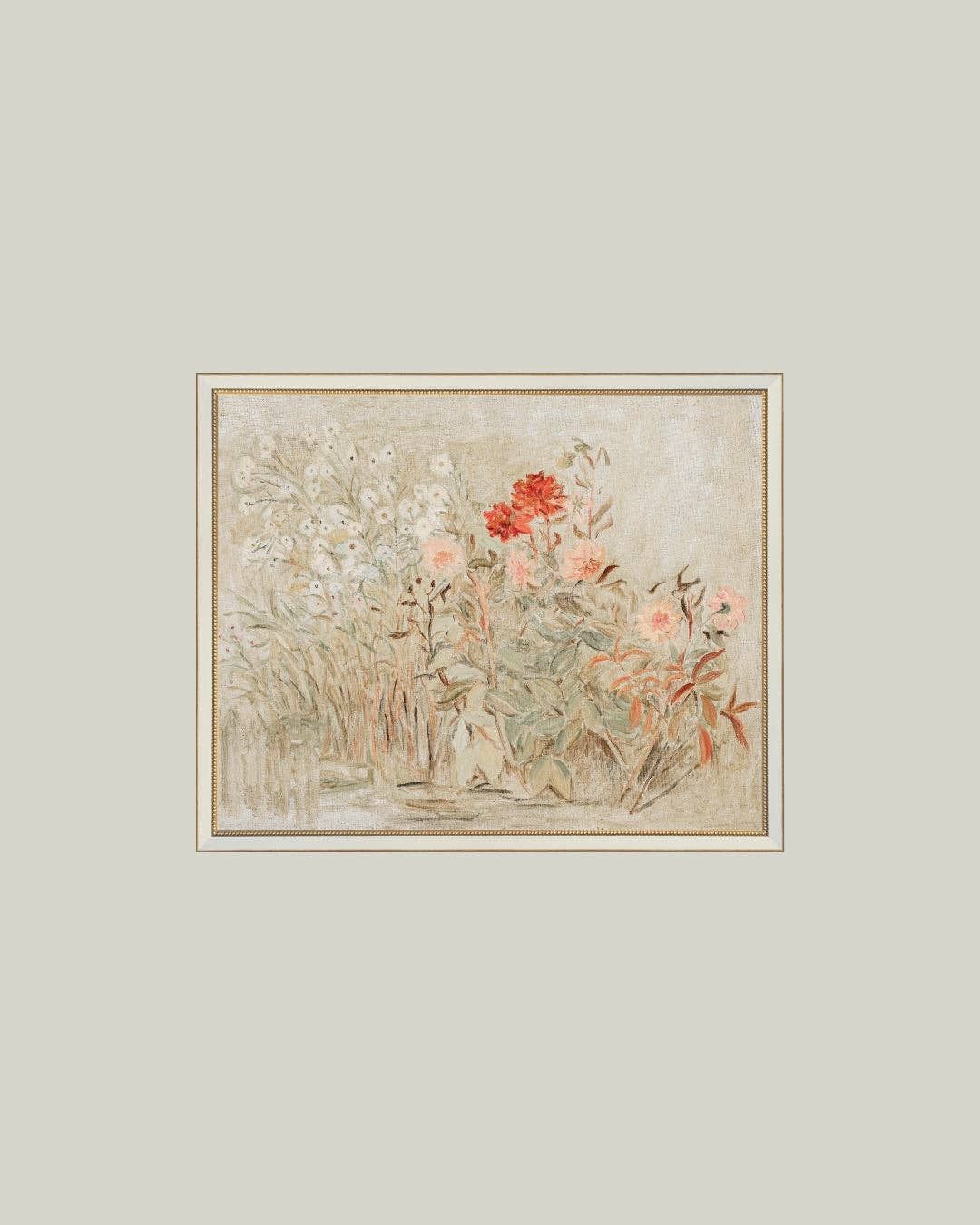 Small Garden Framed Antique Art, Frame Size: 22x18
