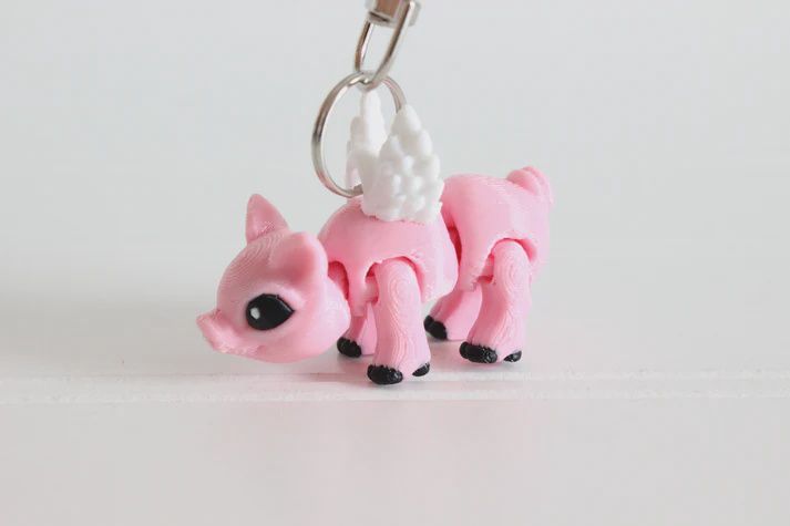 Flying Pig Keychain