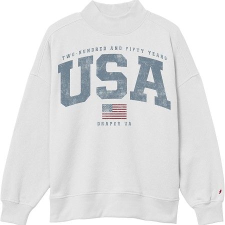 Diana Mock Neck USA Sweatshirt