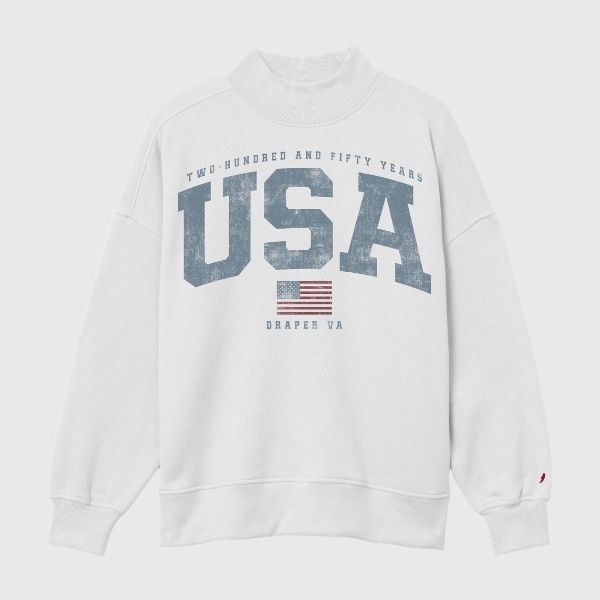 Diana Mock Neck USA Sweatshirt
