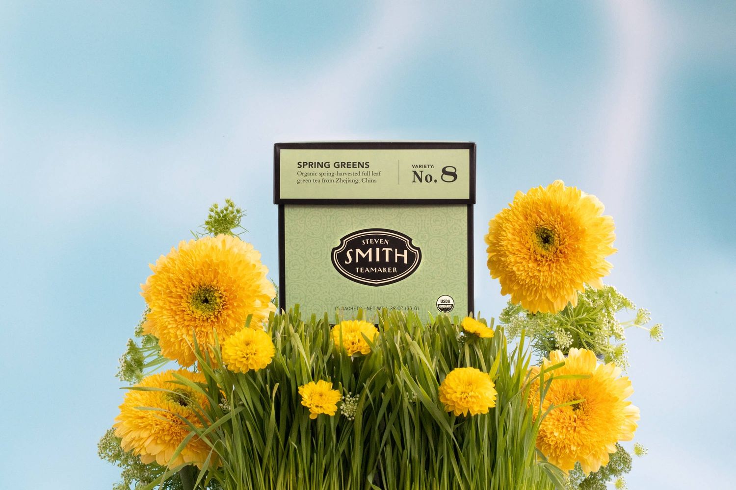 Organic Spring Greens - Green Tea - Retail Cartons, Size: Carton Case