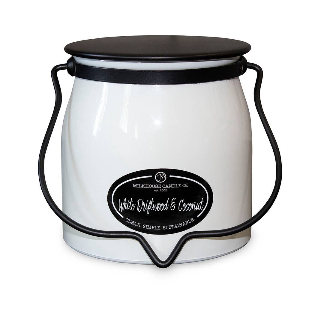 16 oz Butter Jar Candle: White Driftwood &amp; Coconut