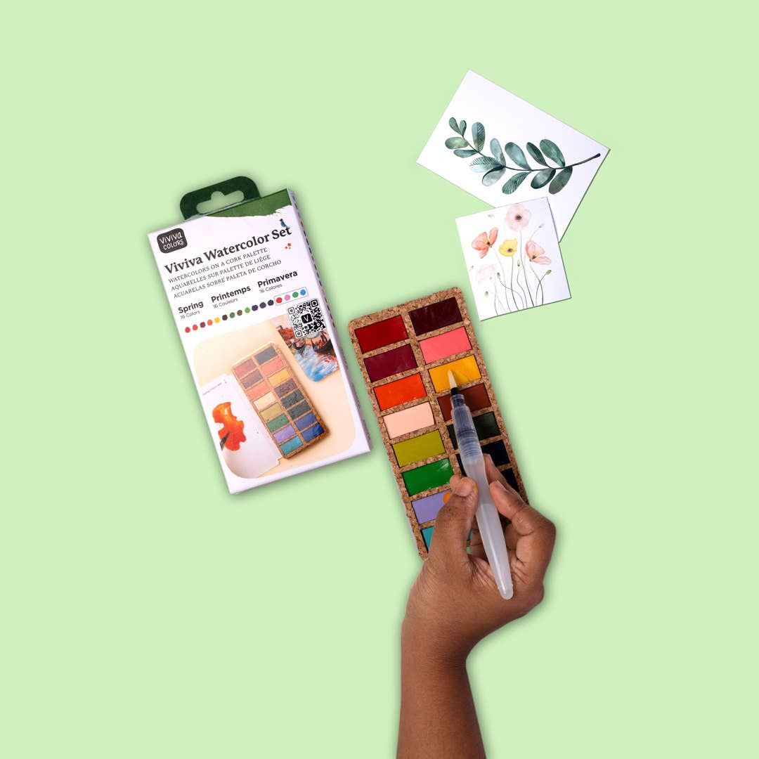Spring Pans Set - 16 Watercolors | Ecofriendly | Lightfast