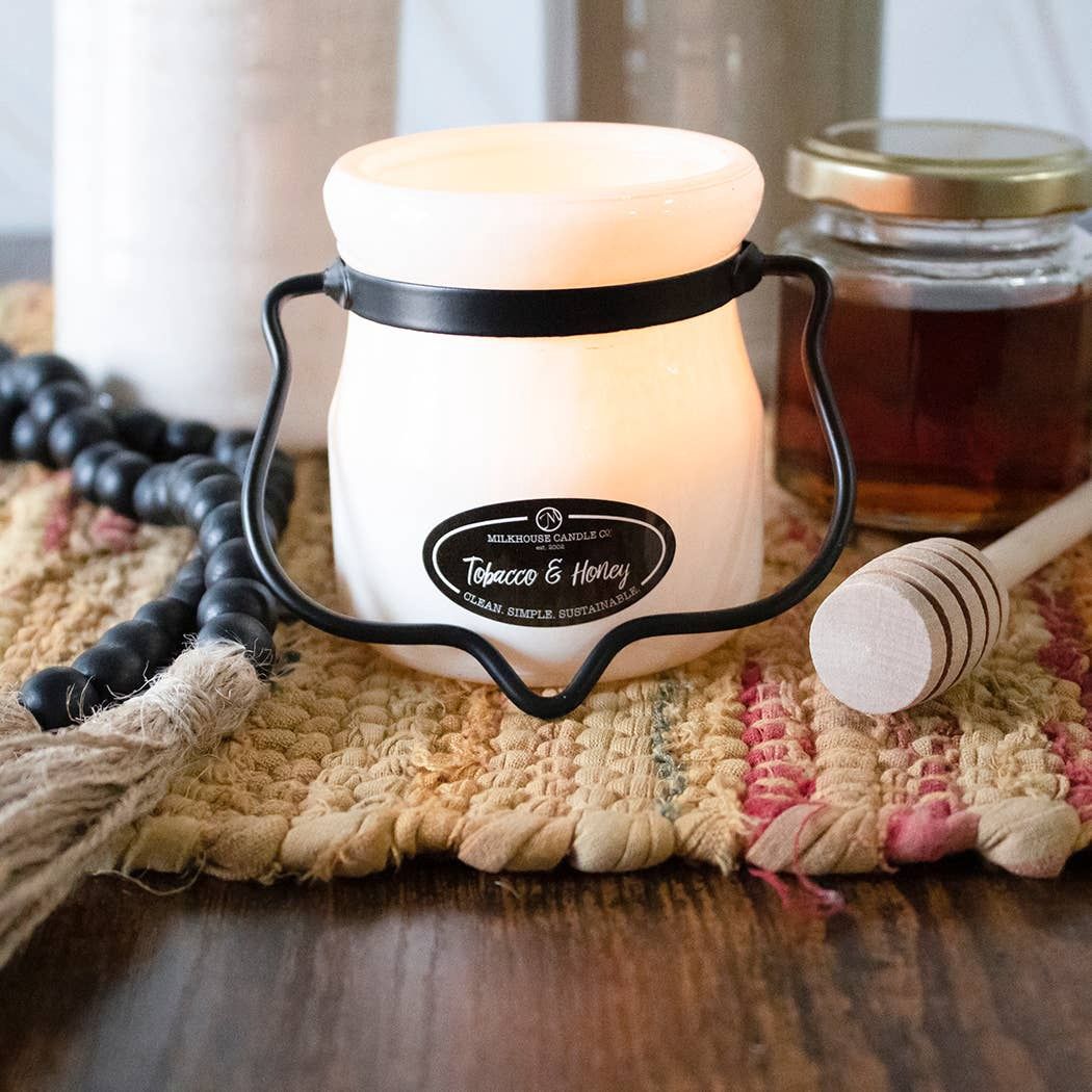 5 oz Cream Jar Candle: Tobacco &amp; Honey