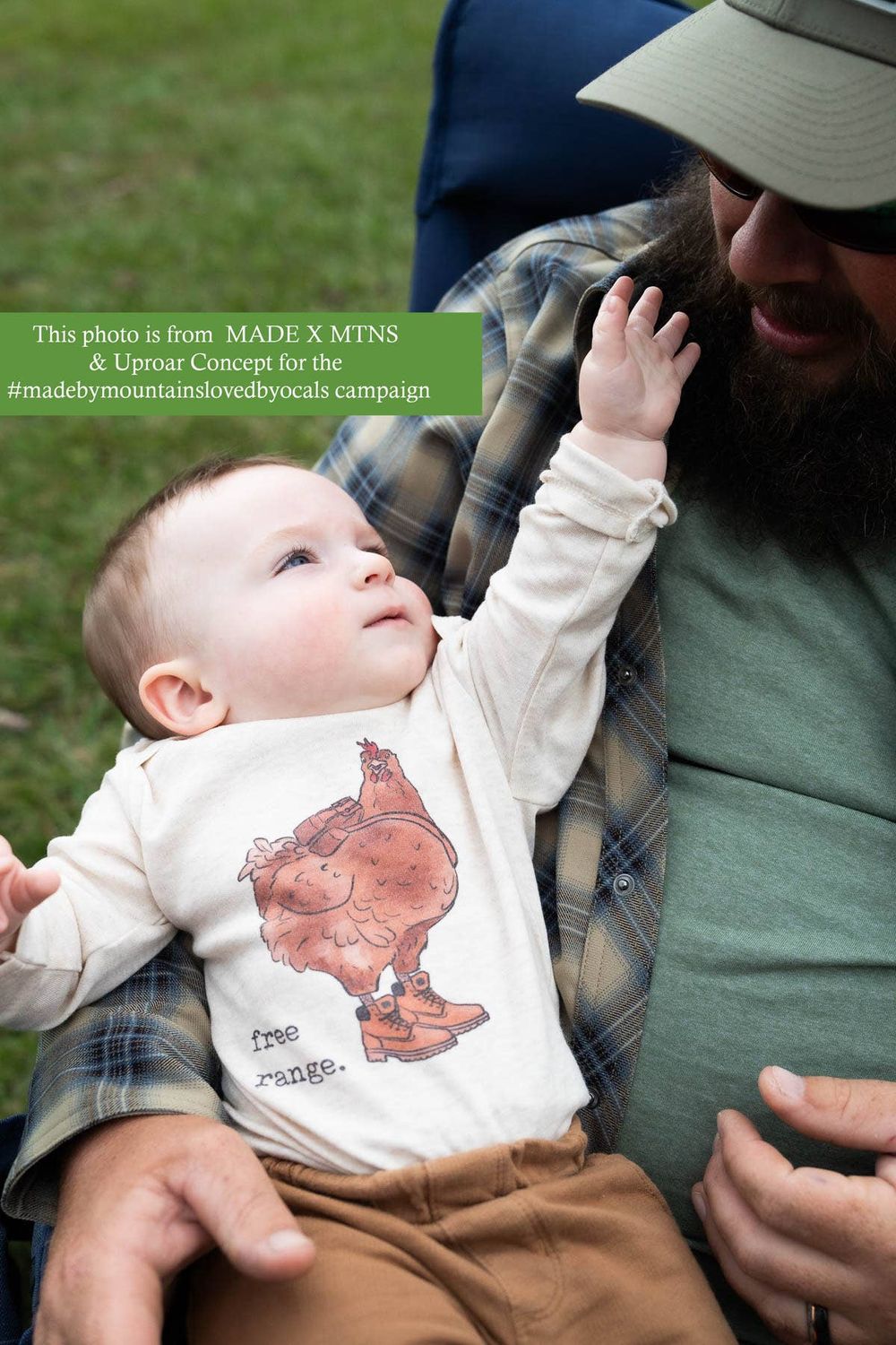 "Free Range" Chicken Funny Outdoor Country Baby Clothing