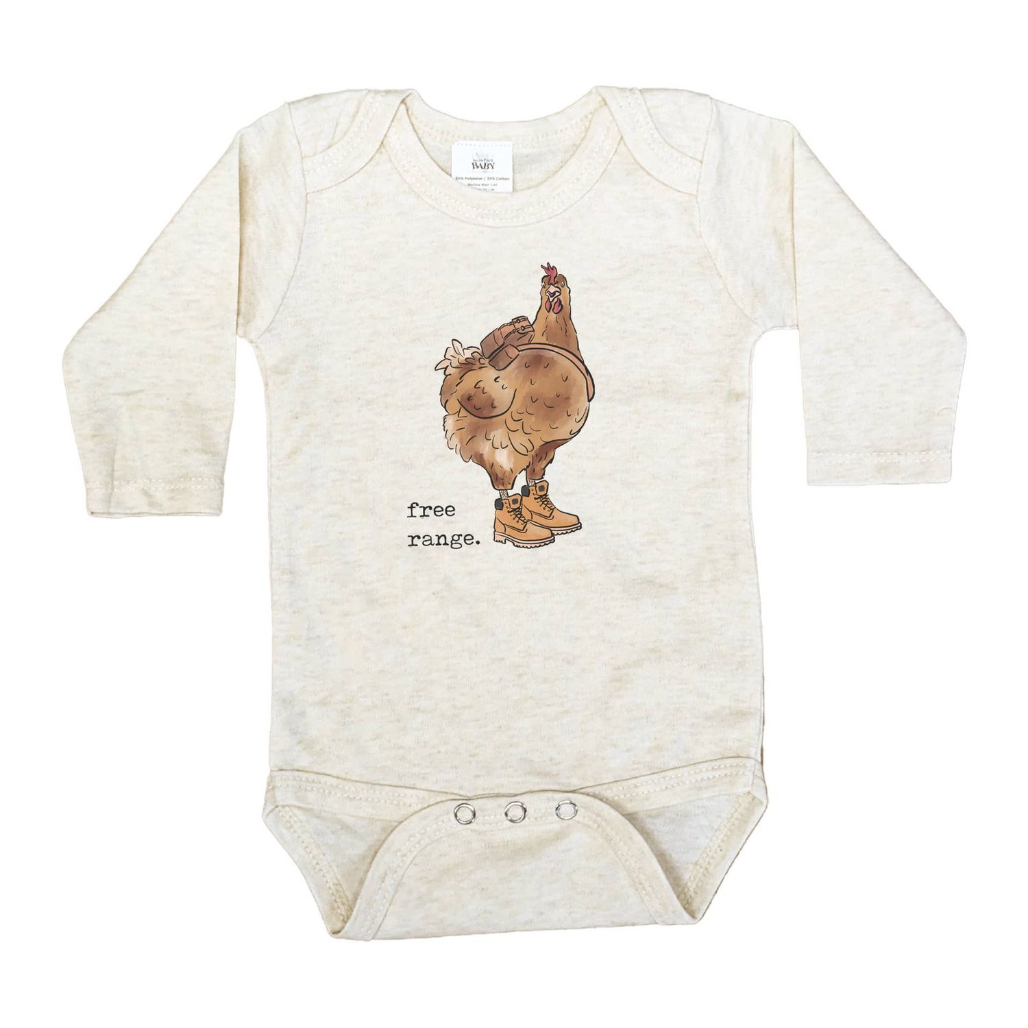 "Free Range" Chicken Funny Outdoor Country Baby Clothing