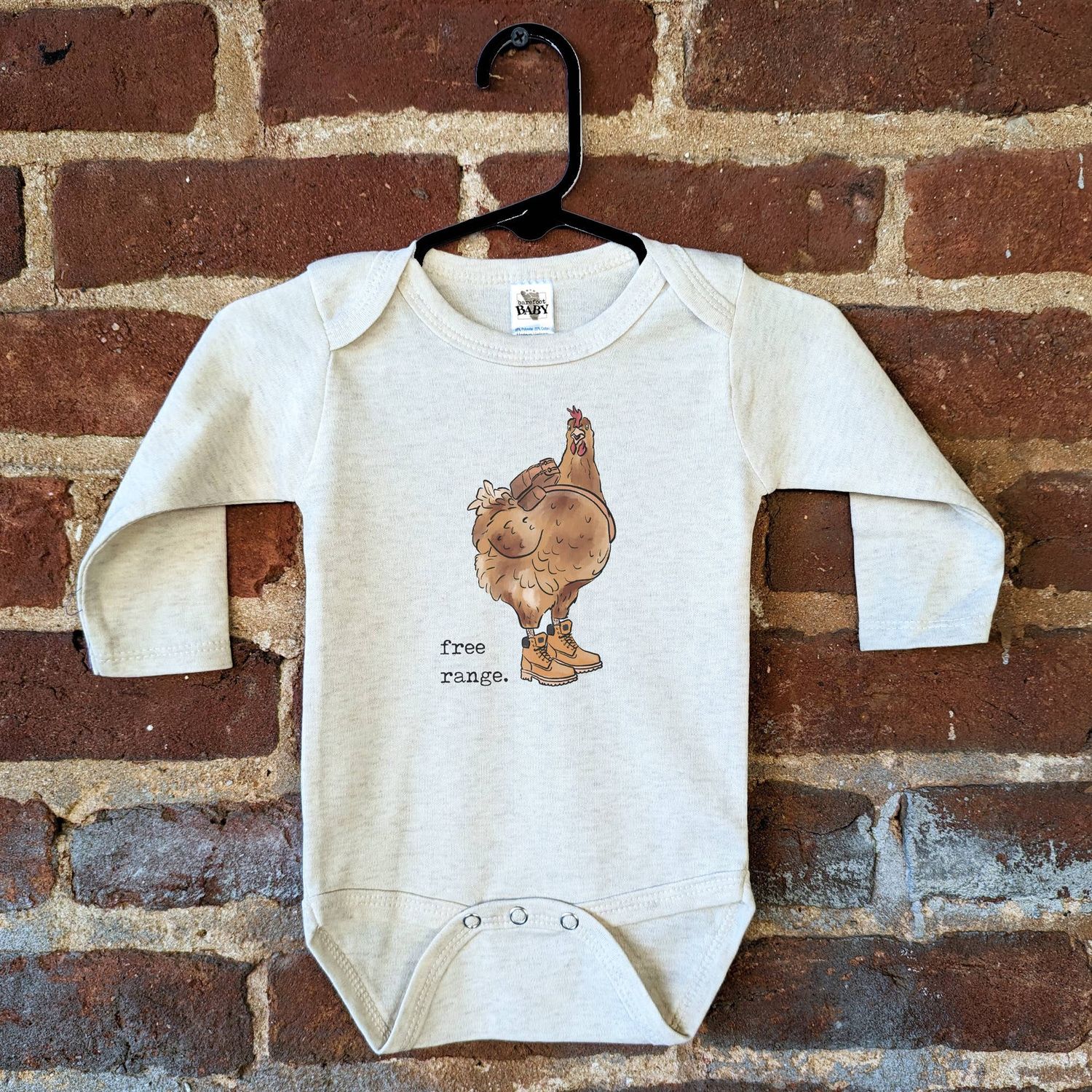 "Free Range" Chicken Funny Outdoor Country Baby Clothing