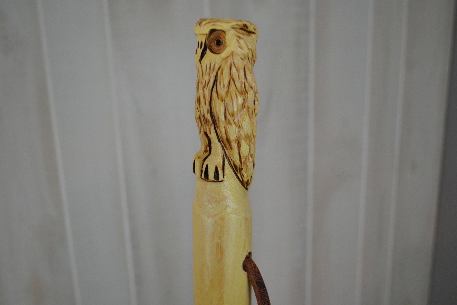 Walking Stick w/ Owl Carving