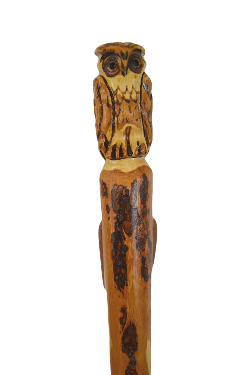 Walking Stick w/ Owl Carving