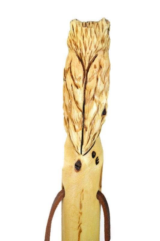 Walking Stick w/ Owl Carving