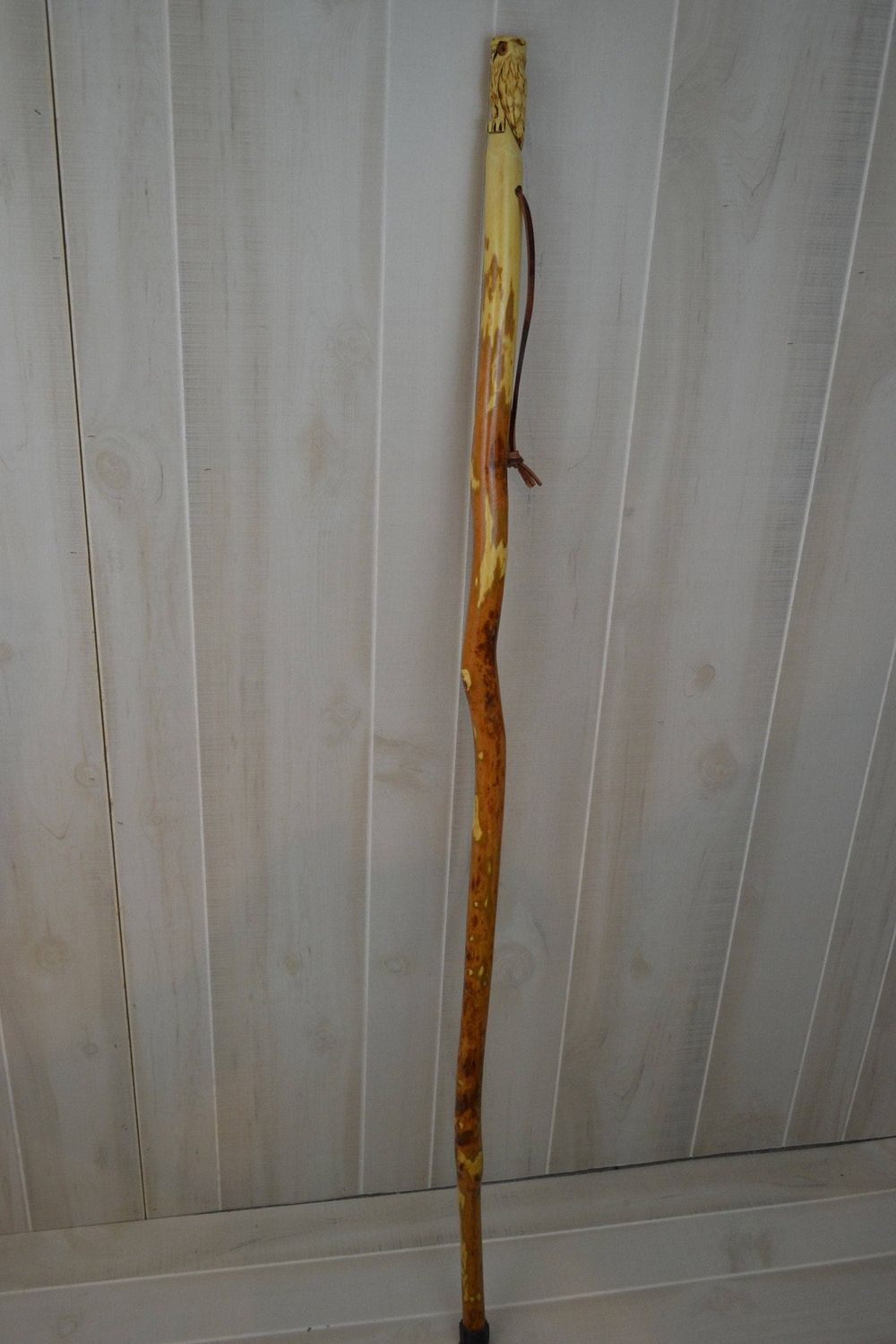 Walking Stick w/ Owl Carving