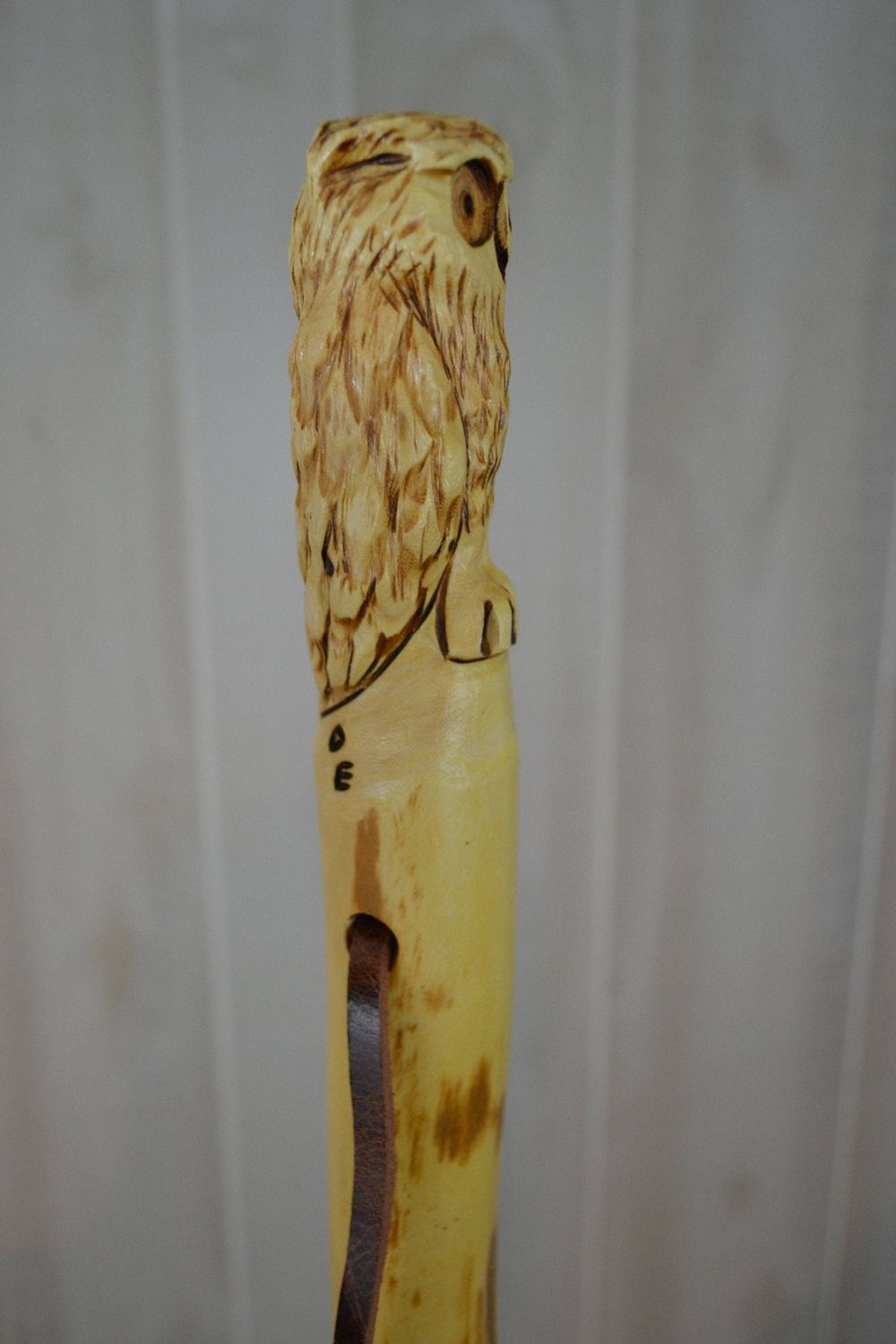 Walking Stick w/ Owl Carving