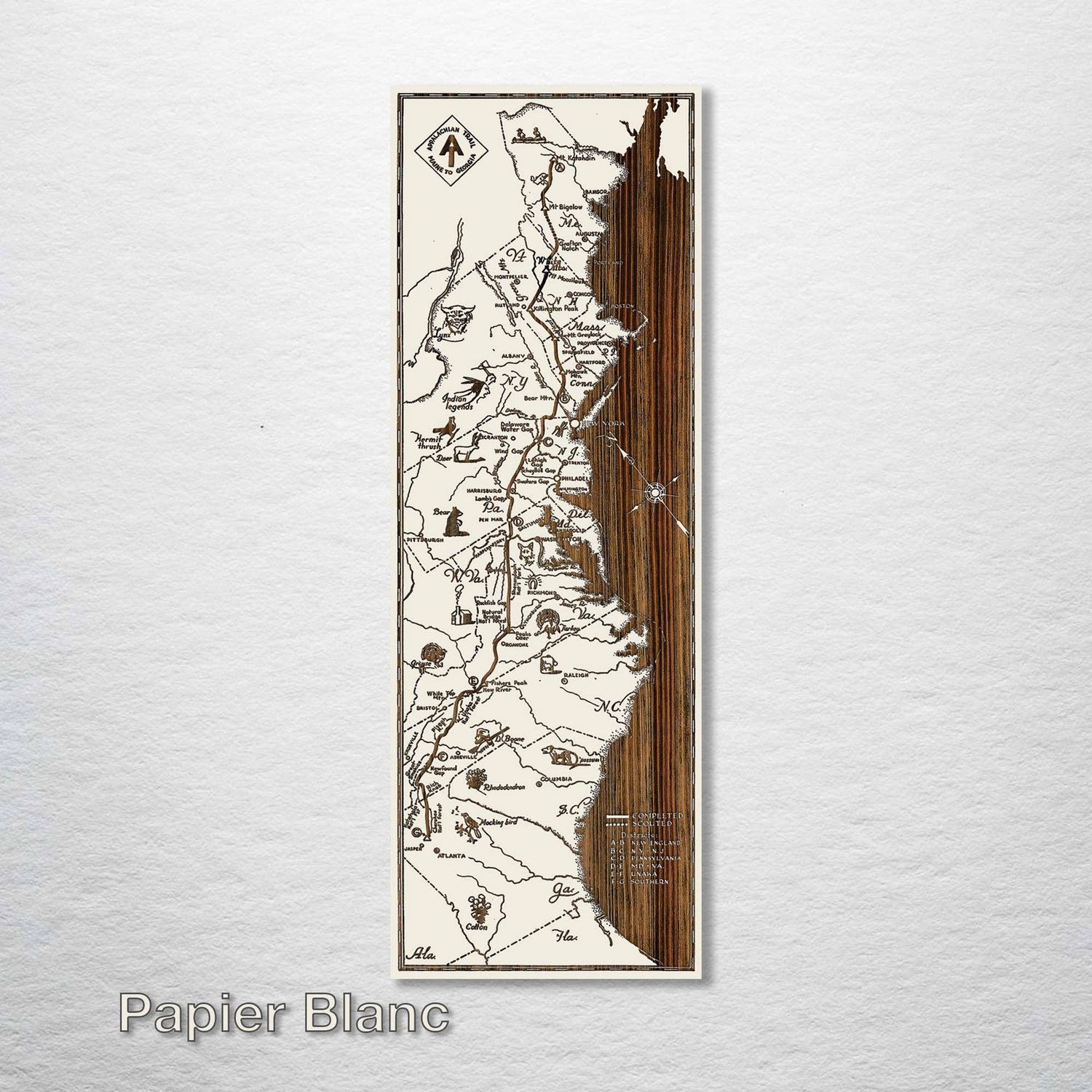 Appalachian Trail, Color: Papier Blanc, Size: Mini (7.25” x 22.5”)