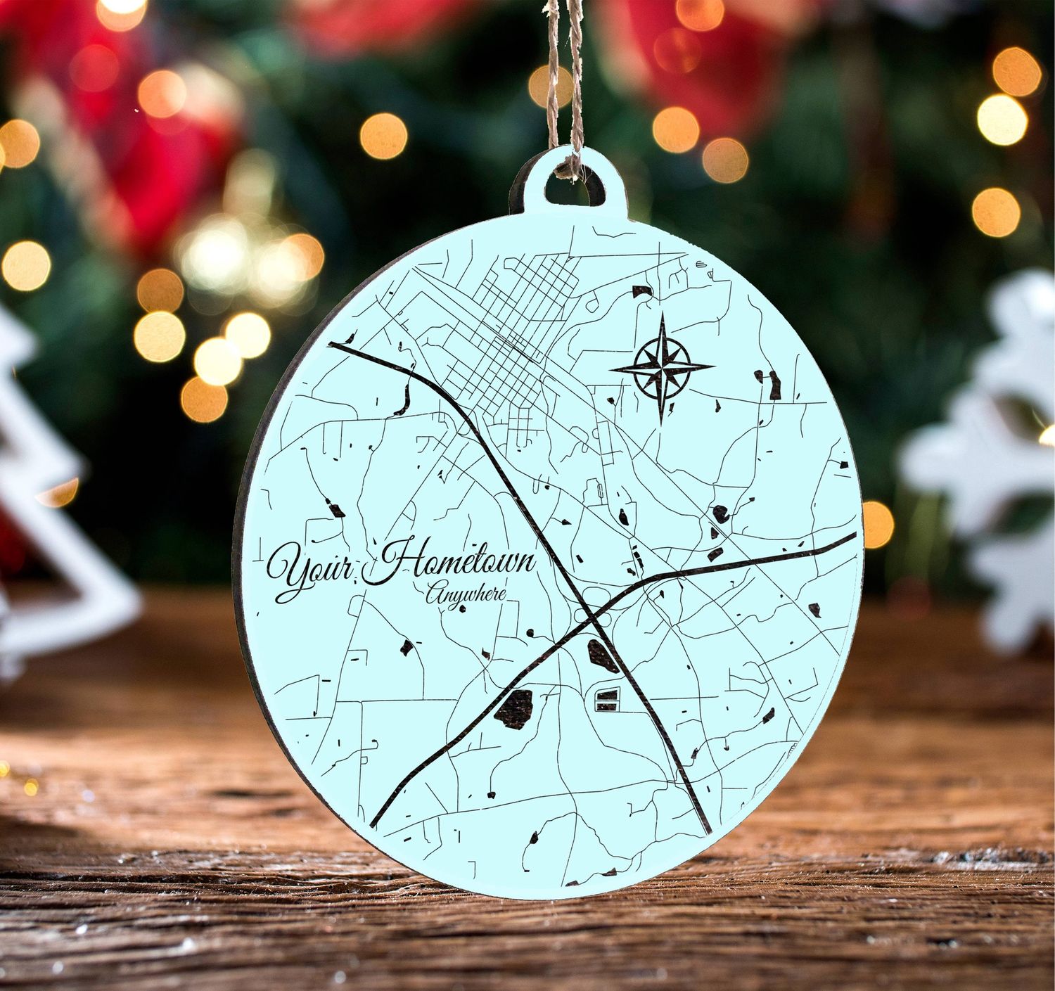 Custom: Engraved Wood Ornaments, Color: Seaglass, Size: 20 pack