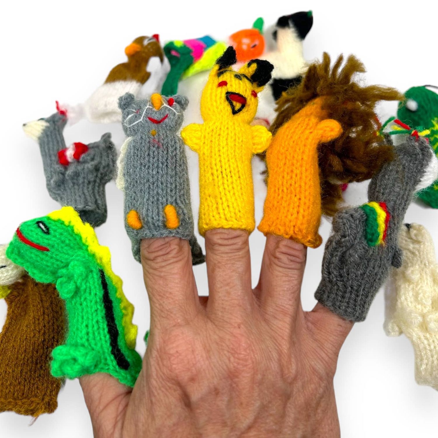 Baby Finger Puppets, Hand knitted, Assorted figurines kids