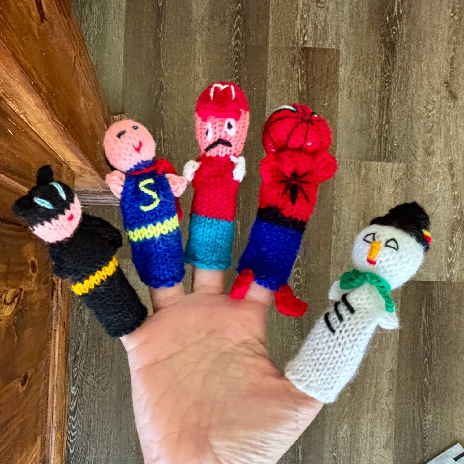 Baby Finger Puppets, Hand knitted, Assorted figurines kids