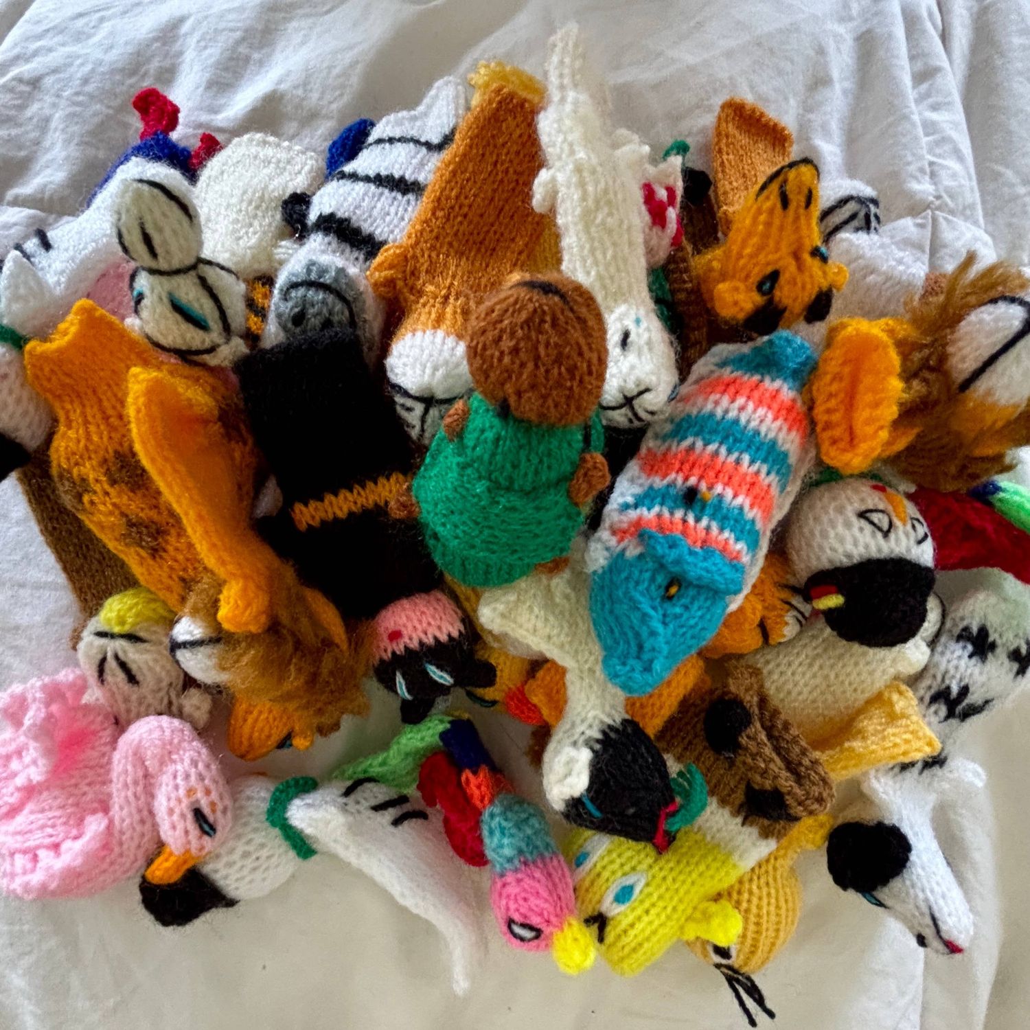 Baby Finger Puppets, Hand knitted, Assorted figurines kids