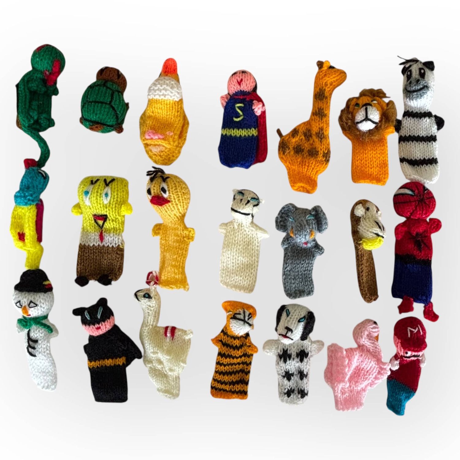 Baby Finger Puppets, Hand knitted, Assorted figurines kids