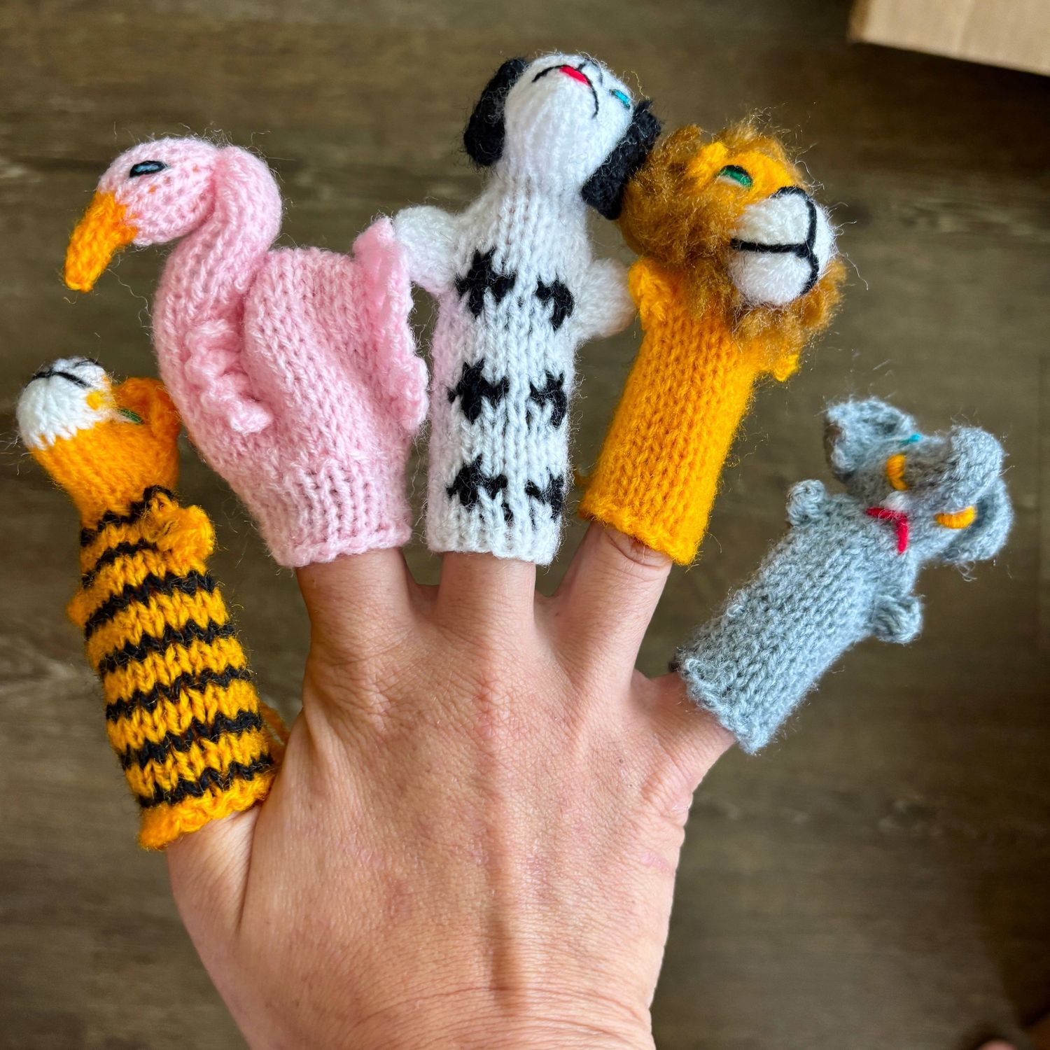 Baby Finger Puppets, Hand knitted, Assorted figurines kids