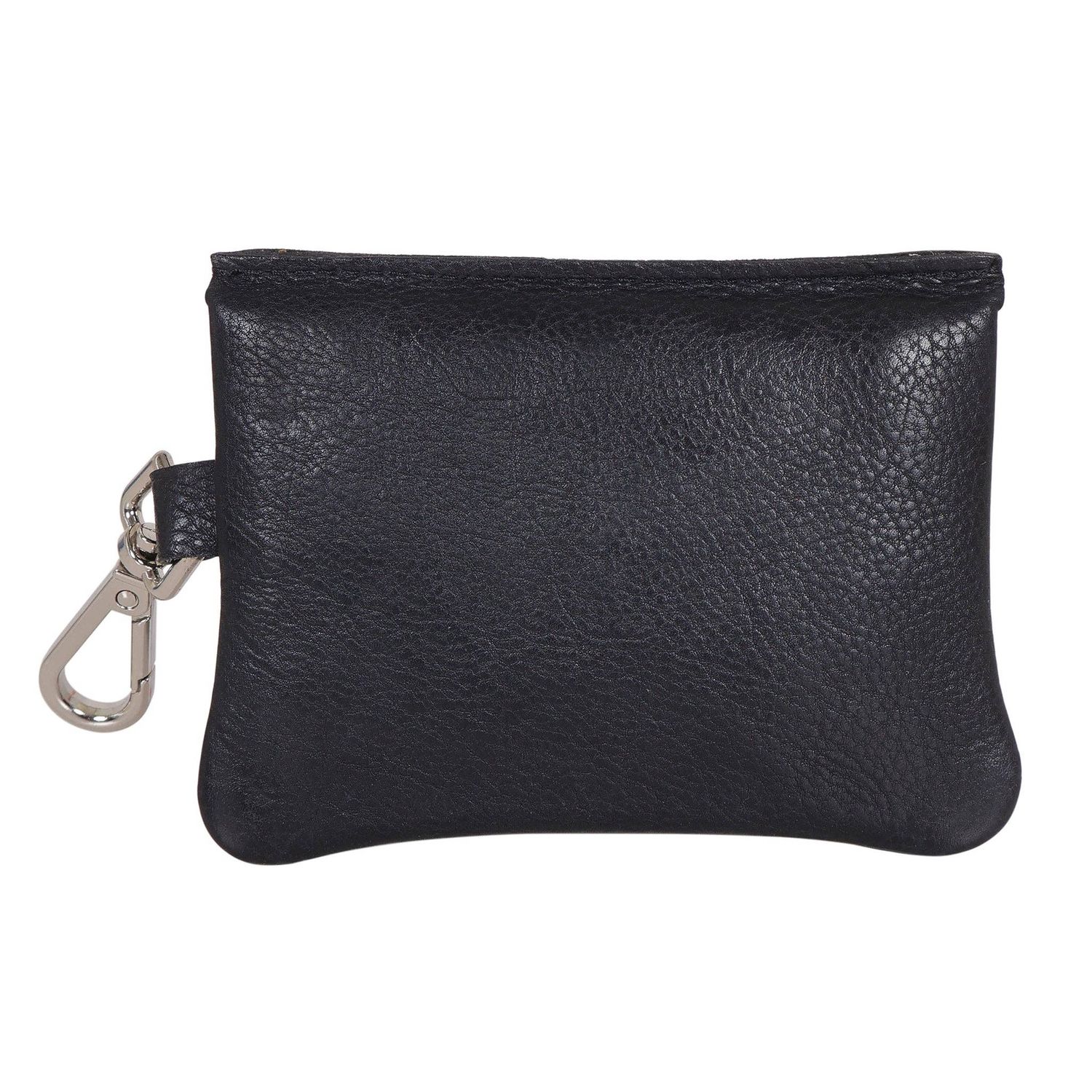 Leather Stitch Detail Mini Snap Pouch