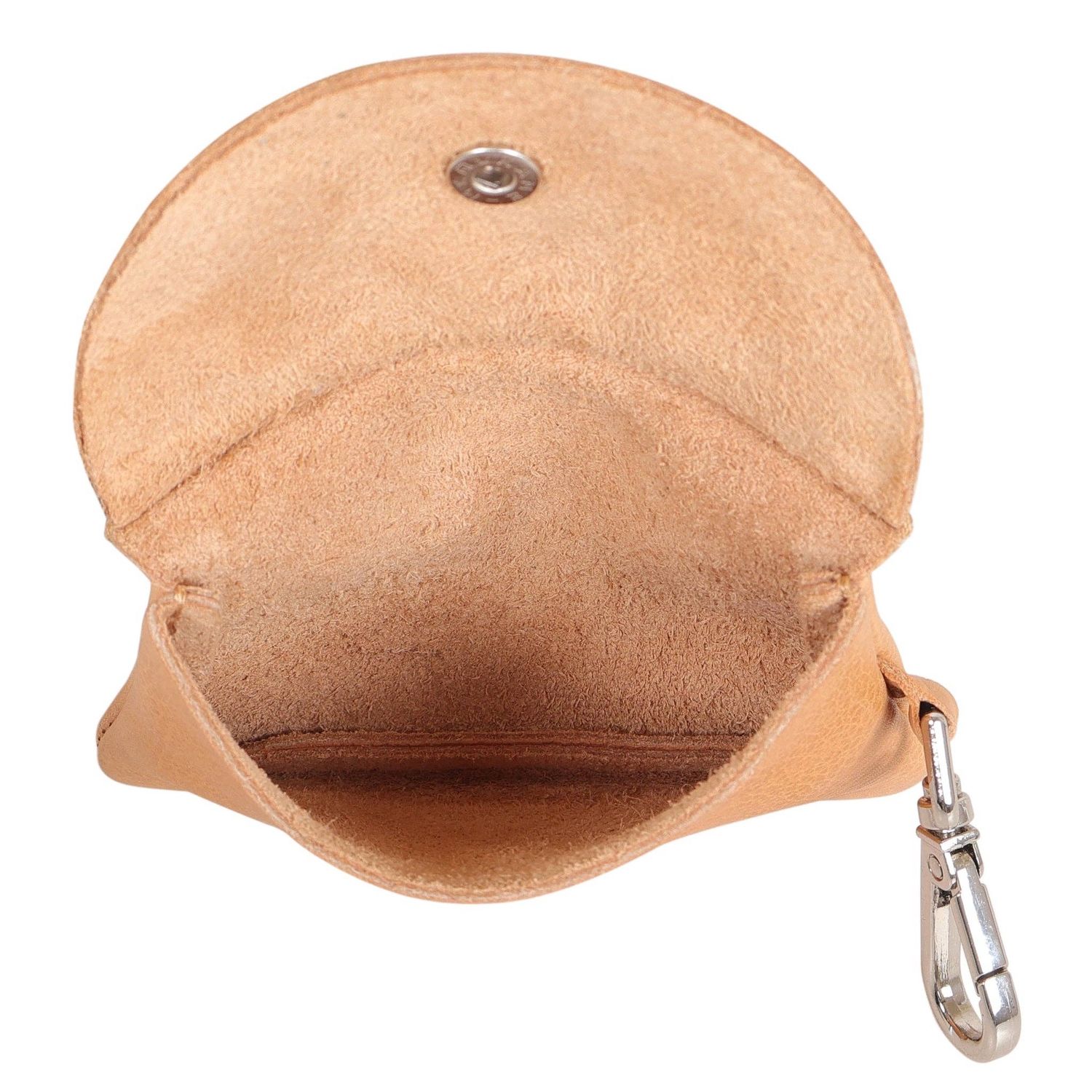 Leather Stitch Detail Mini Snap Pouch